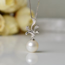 Stunning White Round 8 - 11mm Freshwater Natural Pearl Pendants