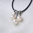 Inexpensive White Off-Round 7 - 8mm Freshwater Natural Pearl Pendants