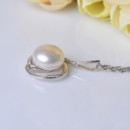 Gorgeous White Off-Round 11.5-12mm Freshwater Natural Pearl Pendants