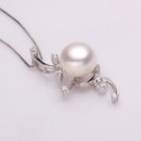 Stunning White Off-Round 10-10.5mm Freshwater Natural Pearl Pendants