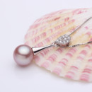 Lovely White/ Pink/ Purple Round 8.5-10mm Freshwater Natural Pearl Pendants