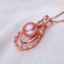 Lovely White/ Pink/ Purple Off-Round Freshwater Natural Pearl Pendants