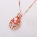 Lovely White/ Pink/ Purple Off-Round Freshwater Natural Pearl Pendants
