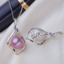 Lovely Purple/ White/ Pink Off-Round Freshwater Natural Pearl Pendants