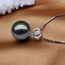 Affordable Beautiful Black Round 9.5-10mm Freshwater Natural Pearl Pendants