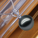 Affordable Beautiful Black Round 9.5-10mm Freshwater Natural Pearl Pendants