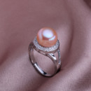 Affordable Beautiful Pink 10.5 - 11mm Freshwater Off-Round Pearl Ring