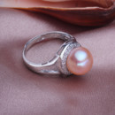 Affordable Beautiful Pink 10.5 - 11mm Freshwater Off-Round Pearl Ring