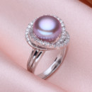 Affordable Pink/ White/ Purple 11 - 12mm Freshwater Off-Round Pearl Ring