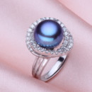 Affordable Pink/ White/ Purple 11 - 12mm Freshwater Off-Round Pearl Ring