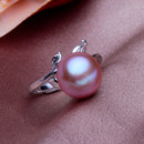 Affordable White/ Pink/ Purple 9.5 - 10.5mm Freshwater Off-Round Pearl Ring