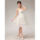 Modern Classy Informal A-Line Sweetheart Organza Short Beach Wedding Dress