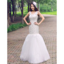 Cheap Timeless Mermaid/ Trumpet Lace Floor Length Wedding Dress