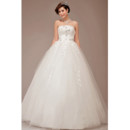 Cheap Classic Ball Gown Strapless Floor Length Organza Wedding Dress