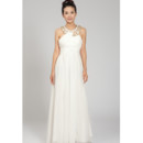 Cheap Chiffon Round Neck Floor Length Sheath Wedding Dress