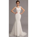 Classic and Modern Classy Lace Mermaid/ Trumpet V-Neck Sweep Train Wedding Dress