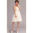 Simple One Shoulder Chiffon A-Line Short Beach Wedding Dress