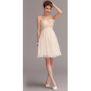 Beautiful A-Line Sweetheart Chiffon Short Beach Wedding Dress