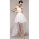 Beautiful Asymmetric High-Low One Shoulder Organza Wedding Dress