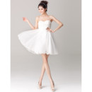 Women's Charming A-Line Sweetheart Organza Short Beach Wedding Dress