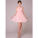 Novelty A-Line V-Neck Short Chiffon Bridesmaid Dress for Wedding Party