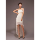 Modern Asymmetric High-Low Strapless Chiffon Bridesmaid Dress for Wedding Party