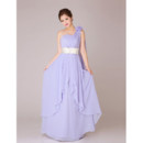 Modest One Shoulder Chiffon Long Bridesmaid Dress for Wedding for Wedding Party