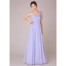 Designer Elegant One Shoulder Empire Chiffon Long Bridesmaid Dress for Wedding Party
