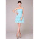 Amazing Tiered Skirt Short Chiffon Sweetheart Bridesmaid Dress Under 100