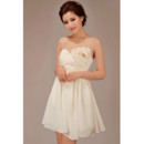 Simple Short Empire Waist Sweetheart Chiffon Bridesmaid Dress for Girls