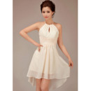 Designer Cute Halter Short Chiffon Bridesmaid Dress for Summer Beach Wedding