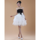 Women's A-Line Strapless Knee Length Tulle Formal Cocktail Dress