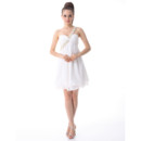 Affordable One Shoulder Chiffon Empire Short Formal Dress for Cocktail Party