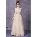 Chiffon A-Line Straps Floor Length Formal Evening Dress for Women