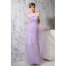 Custom Classic Sheath/ Column Strapless Floor Length Chiffon Evening Dress for Prom