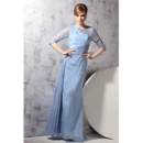 Beautiful Modern Long Sleeves Chiffon One Shoulder Floor Length Evening Dress