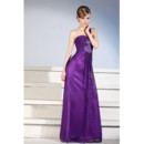 Custom Designer One Shoulder Floor Length Satin Sheath Purple Evening Dress for Women