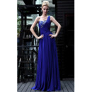 Inexpensive Designer One Shoulder Chiffon Sheath Floor Length Evening Dress