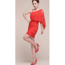 Beautiful One Shoulder Short Chiffon Homecoming/ Cocktail Dress for Girls