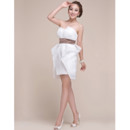 Pretty Column Strapless Chiffon Short White Junior Homecoming/ Graduation Dress for Girls