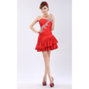 Affordable Girls A-Line Sweetheart Short Taffeta Cocktail Homecoming/ Party Dress