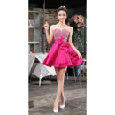 Girls Cheap A-Line Sweetheart Short Satin Beaded Cocktail Homecoming/ Party Dress