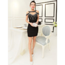 Girls Sexy Sheath Sweetheart Short Black Satin Cocktail Homecoming Dress