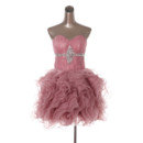 Discount Classy Custom Ball Gown Sweetheart Short Ruffle Homecoming Dress
