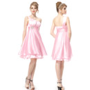 Jovani One Shoulder Short Satin Homecoming/ Party Dress