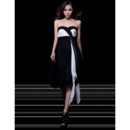 Empire Sweetheart Knee Length Satin Homecoming Dress