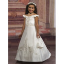 Classic Adorable A-Line Embroidered White First Communion Dress/ Flower Girl Dress