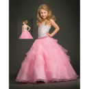 Beautiful Amazing Organza Layered Full Skirt Pink Easter Girls Dress/ Flower Girl Dress