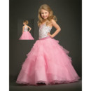 Beautiful Amazing Organza Layered Full Skirt Pink Easter Girls Dress/ Flower Girl Dress