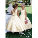 Girls Classic Lovely Ball Gown Ankle Length Satin First Communion Dress